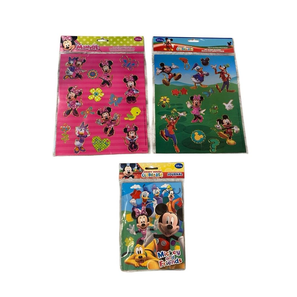 Disney Minnie Mickey Mouse Clubhouse Stickers Journal Party Favor Lot 3 New